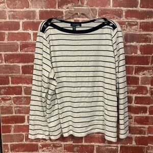 Ralph Lauren Black and White Striped Top
